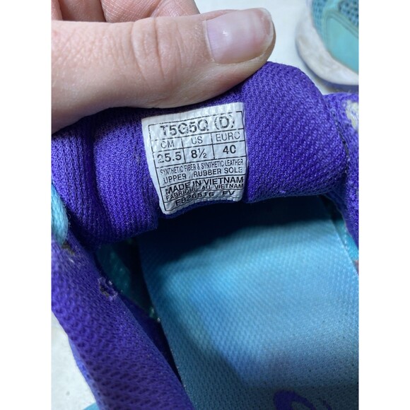 Asics Womens Gel Contend 3 T5F9N Purple Turquoise Running Sneakers Size 8.5 - Picture 5 of 7